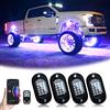 YiLaie 4Pcs Underglow Kit per Auto, LED Sottoscocca Auto RGB APP/Telecomando | 60 LED Telaio a Luminosità Neon, Luce Sotterranea Impermeabile per ATV RZR UTV SUV Fuoristrada Moto, Accessori Auto Interno