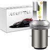 Asasytal BA20D S2 Lampadina LED del Faro Motociclistico, DC12V/24V 20W Alto/Basso Raggio, +350% Super Luminoso 2500 Lumen 6500K Xeno Bianco LED Faro per lo Scooter Motociclistico Moto, 1 Pc