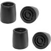 PEPE Mobility Gommini per Deambulatore (Tubo 25mm, x4 Unità), Piedini Antiscivolo in Gomma Resistente, Puntali di Ricambio Compatibili, Nero