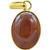 CELCIA JEWELRY Ciondolo in argento sterling puro 925 per donna uomo, autentica pietra preziosa ovale in ambra baltica Ciondolo vermeil in oro giallo artigianale unico