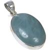 CELCIA JEWELRY Ciondolo in argento sterling massiccio 925 per uomo donna, vera pietra preziosa ovale cabochon con acquamarina gioielli unici artigianali di marzo Birthstone
