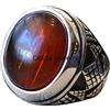 CELCIA JEWELRY Ambra baltica pietra preziosa classica anello antico di moda elegante, anello sigillo, anello delicato, anello di dichiarazione, regali per la festa del papà, anello ossidato d'argento (ambra baltica)