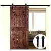 LWZH 10.5FT/320cm Binario per Porta Scorrevole Kit per Porta Fienile Scorrevole Sospesa,Nero Ruote J-Forma