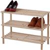 Hongu Scarpiera Panca a Tre Piani, Livelli, scaffale, Organizer Paia di Scarpe, in Legno, scarpiera da Ingresso con Porta Scarpe