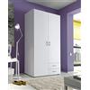 AVANTI TRENDSTORE - Balu 2,3 e 4, armadio ad ante a battente, disponibile in 2 diversi colori e 3 diverse larghezze (bianco, 2 ante + 2 cassetti)