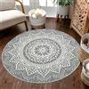 Pauwer Grande Tappeto Salotto Rotondo 160 cm, Morbido Peluche Tappeto Camera da Letto Antiscivolo Tappeto Soggiorno Lavabile in Lavatrice Tappeti Rotondi Salotto Decorazione Carpet per Cameretta