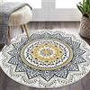 Pauwer Tappeto Salotto Rotondo Pelo Corto 120 cm, Ultra Morbido Tappeto Camera da Letto Antiscivolo Tappeto Soggiorno Lavabile in Lavatrice Tappeti Salotto Decorazione Carpet per la Casa, Comodino