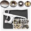 RERI Set di bottoni a pressione con pinza nera Φ15 mm ottone bottoni automatici accessori da cucito bottoni per fai da te, tessuto per vestiti
