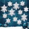 Becellen 12 Pezzi 3D Fiocchi di Neve per Albero di Natale, Decorazioni Natalizie Bianche Fiocchi di Neve Decorativi Ornamenti Pendenti da Appendere Addobbi Natalizi per Albero Fai da te