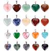 Reccisokz, 20 ciondoli a forma di cuore con pietre dei Chakra per lavori fai-da-te, 2 diverse dimensioni, colori assortiti