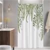 Uiiooazy Tenda Doccia Antimffa, Tenda da Doccia 120x200cm Verde Salvia Eucalipto Foglie Blu Verdi Tende da Bagno Tessuto Lavabile Impermeabile Poliestere Tende per Vasca da Bagno con 8 Anelli