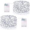 Vacoulery Luci LED a Batteria, 5M 50 LEDs Catene Luminose Luci a Stringa Micro LED Fata Ghirlanda Luminosa Impermeabile Decorative per Interni Esterni, Casa, Natale, DIY, Feste (2pcs, Bianco freddo)