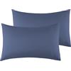 Poligino Federe Cuscini Letto Matrimoniale 40x70cm,Coppia Federe in Microfibra Chiusura a Busta - Blu