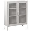 DRW Armadio con 2 Ante con griglia in Metallo in Bianco, 80 x 35 x 102 cm, Altezza: 15,5 cm, estandar