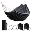 Anyoo Amaca da Giardino in Cotone Tessuto Comodo con Cinghie Rispettose degli Alberi per Appendere, Durevole Amaca Portatile con Borsa da Viaggio per Campeggio, Esterno/Interno, Balcone, Patio