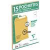 Clairefontaine 75015C - confezione de 15 Buste Kraft Scanalate Marrone C4-229x324 mm - Autoadesive - 90g/m²