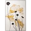 DRW Quadro su tela stampata rettangolare con fiori e multicolore 80 x 4 x 120 cm