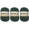 Hanselhome Gomitolo di Cotone Premium 100% Cotone Perfetto per Il Fai da Te e Il Lavoro a Mano (Colore Verde Bottiglia 100 g, Circa 220 Metri Confezione da 3 Pezzi)