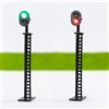 Evemodel Segnali di Blocco Ferroviario Modello 5 Pezzi Scala Ho o OO Verde/Rosso 8 cm 12V LED