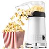 Nictemaw Macchina popcorn per popcorn ad aria calda 1200 W, macchina popcorn automatica per popcorn ad aria calda per casa, con misurino e coperchio rimovibile bianco