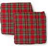 PARAMAISON Cuscini Coprisedie Natalizi Supreme, Design Tartan, Set da 2 pezzi, Fissaggio con Fascia Elastica, Addobbi Natale per Cucina, Ottima Idea Regalo, 40x40x3,5 cm