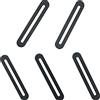 PEZEEU Staffe Angolari Piatte Supporti connettore piatto regolabile - 5pcs 110x19x2.8mm Piastre di Giunzione in Acciaio Inox con foro asolato scorrevole piatto supporto per Riparazione di Connettori, Nero
