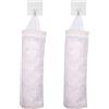 QIANRENON Porta sacchetti della spazzatura in plastica per cucina, spesa, lavabile, montaggio a parete, pieghevole, per cucina, bagno, soggiorno, ufficio, camper, 2 pezzi con 2 ganci, stampa bianca