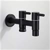 Vimmor 304 In Acciaio Inox Nero Lavatrice Rubinetto 1in 2 Out Doppio Rubinetto Per Lavatrice Da Giardino Esterno Rubinetto Mop A
