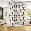 Mato Piatto Doccia Bianco Lucido Semicircolare 90x90cm in Pietra Artificiale Rivestito Gel Coat Ultra Slim 3 cm