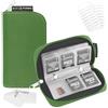 Eco-Fused Custodia per schede di memoria Eco-Fused - Adatta per un massimo di 22 schede SD, SDHC, Micro SD, Mini SD e 4 CF - Porta con 22 scomparti (Verde)