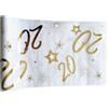 Tralala Fêtes© - Runner da Tavolo per Compleanno 20 Anni - Fascia Dorata Non Tessuta per Centrotavola - Decorazione di Compleanno Chic Bianco e Oro - Rotolo Lucido 31.5 x 500cm (20 anni)