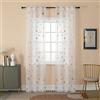 GIRASOLE HOME® Coppia Tende Voile Filtranti Fantasia Stelle Dorate Tenda Bianca per Interni con Tasca e Passanti Nascosti 2 Pannelli (Stelle Oro, 70x235cm)