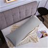 Poligino Federe Cuscini Letto Matrimoniale 50 x 135 cm, Federe in Microfibra Chiusura a Busta - Grigio Chiaro