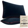 Blau Marité Set di 2 Fodere decorative per Cuscino. Modello OXFORD. Realizzate in velluto extra morbido. Design moderno con bordo a contrasto. Imbottitura non inclusa. (Blu Marino/Bordeaux, 30x50cm)