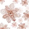 KAHEIGN 36 Pezzi Fiori di Poinsettia di Natale, Glitter Oro Rosa Fiori Artificiali della Stella di Natale Addobbi per L'albero di Natale per Matrimonio Festa a Casa Decoro (3 Taglia)