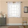 GIRASOLE HOME® Coppia Tende Voile Filtranti Fantasia Stelle Dorate Tenda Bianca per Interni con Tasca e Passanti Nascosti 2 Pannelli (Stelle Oro, 70x145cm)