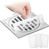 GeeRic 30PCS Filtro di Scarico a Pavimento Usa e Getta, Coperchio Doccia, Bagno, Cattura Capelli, Adesivi Protezione per Cucina,Vasca,Bagno Qiquadro