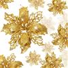 KAHEIGN 36 Pezzi Fiori di Poinsettia di Natale, Glitter Oro Fiori Artificiali della Stella di Natale Addobbi per L'albero di Natale per Matrimonio Corona di Natale Festa a Casa Decoro (3 Taglia)