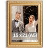 Victor Cornice Antica Chagall in Oro Verde in 15x21 cm (A5) - Decorativa Vintage - adatta per Certificati - Cornice Oro 15x21