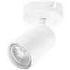 KYOTECH Faretti da soffitto orientabili a 1 luci Plafoniera LED Attacco GU10,Per 1 lampadine GU10 non incluse, Lampadario moderno per Camera Faretti Orientabili Parete Lampadine Bianco opaco