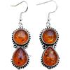 CELCIA JEWELRY Orecchini pendenti in argento sterling puro 925 per donna, orecchini rotondi con pietre preziose rotonde in ambra baltica genuina per lei