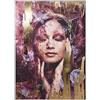 DRW Quadro su tela stampata rettangolare con volto da donna e multicolore 100 x 4 x 140 cm