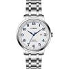 SHENGKE SINOBI Attività classica Orologi da uomo Numeri arabi Easy Reader Orologi da polso per uomo con calendario Data Resistente all'acqua (Silver-Blue- Steel Band)