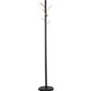 DRW Appendiabiti da terra in metallo e legno in nero e naturale ø30,5 x 180 cm