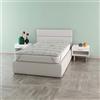 Italian Bed Linen Elegant Topper Imbottito e Trapuntato Sottoposto al Trattamento Aloe Vera, Bianco, Singolo, 80x195cm