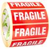 OliveBird 1000 Adesivi Fragile Bianchi Su 90x35mm Red/Roll Con Testo Su Etichetta - Fragile