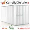 notek Box in Acciaio Zincato Casetta da Giardino in Lamiera 1.75 x 3.07 m x h1.82 m - 95 KG - 5,4 metri quadri - BIANCO