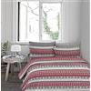 IlGruppone Passione Casa Copripiumino in Flanella Felpato Prodotto Italiano 100% Cotone di Flanella Sacco e Federe - Singolo - Beige (Matrimoniale, Shabby rosso)