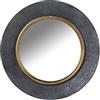 DRW Specchio da parete rotondo in metallo nero e oro 65 x 4 cm, INT 41 cm