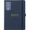 BusyB - Agenda Busy Life da gennaio a dicembre 2023 - Diario settimanale A5 in ecopelle blu marino, con doppia spaziatura, portapenne e tasche, 4995AMZ